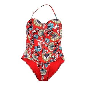 Floral Red One-Piece Swimsuit